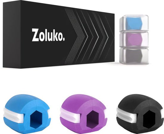 Zoluko Professional Jawline Trainer Set - avec chaîne et boîtes de rangement - 3 niveaux - Jaw Trainer Men and Women - Jaw Trainer - Jawline Trainer - Jaw Trainer - Lower Chin Trainer - Lower Chin Slimming