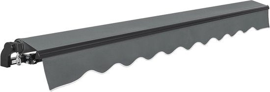 Auvent - 350 x 300 cm - Gris foncé - Accessoires de montage inclus