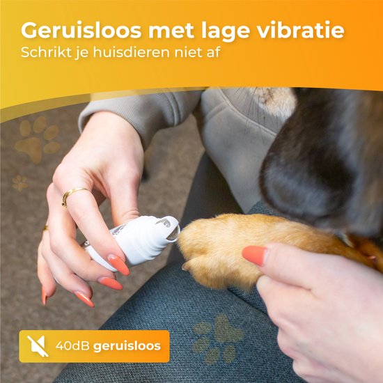 Nuvance - Lime à ongles électrique - pour chiens, chats et animaux - rechargeable par USB - tête de lime en diamant - sans fil - blanc