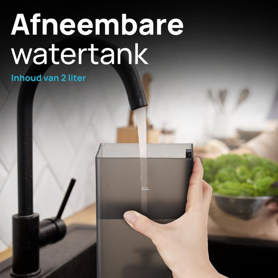 MOA Distributeur d'eau chaude 2L avec contrôle de la température - 20-100°C - Robinet d'eau chaude - Fonction lait - Bouilloire instantanée - Sans BPA - Noir