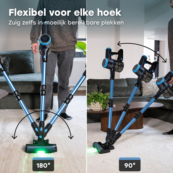 Ølven Aspirateur balai CleanMax - Sans fil - 400W - Dépoussiéreur - Batterie 55Min - Aspirateur sans sac - Fonction Aroma