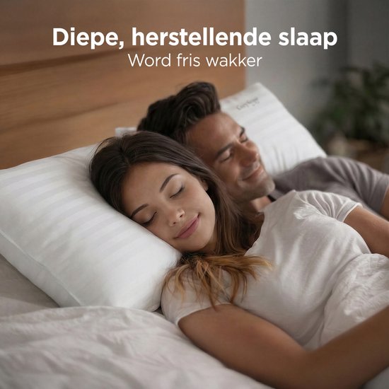 CozySense® Pillow - Lot de 2 - 50x70 CM - Oreiller de sommeil avec mousse à mémoire de forme - rembourrage ajustable et housse amovible 100% coton - Oreiller - Pour les dormeurs sur le côté, le ventre et le dos