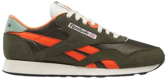 Baskets hommes Reebok Classic Nylon Hunter - Vert avec accents orange - Taille 45