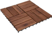 Dalles de terrasse en bois d'acacia set 9 pièces - 30x30cm - tuiles de jardin