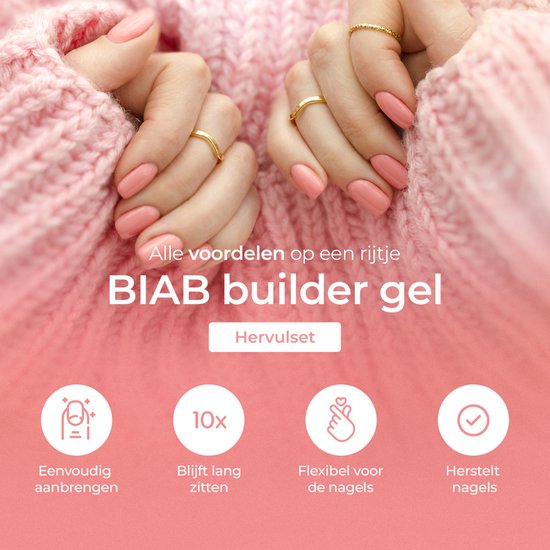 Moods Gellac BIAB - Builder in a Bottle - BIAB Nail Builder Gel - Nude Pink - HEMA & TPO Free