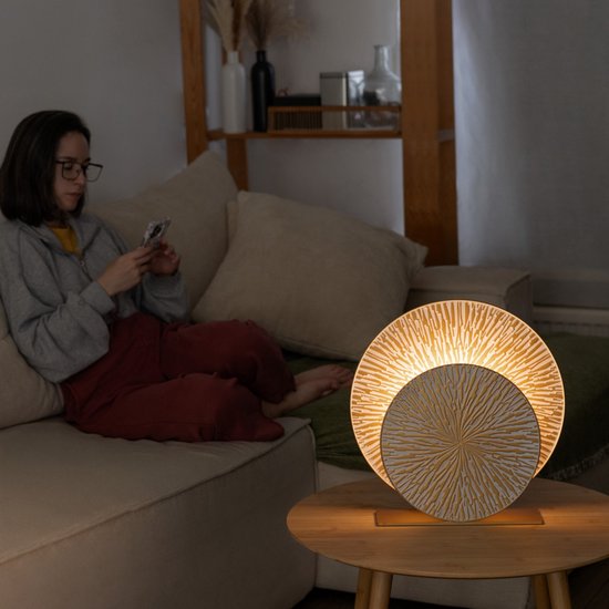 Nolt lampe à poser - lampe à poser chambre - E27 Lampe salon - Industriel - ⌀ 40cm - Or