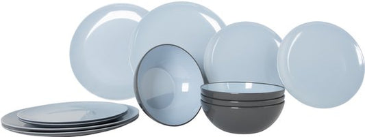 Gimex - Vivid Line - Vaisselle - Bleu - 12 pièces
