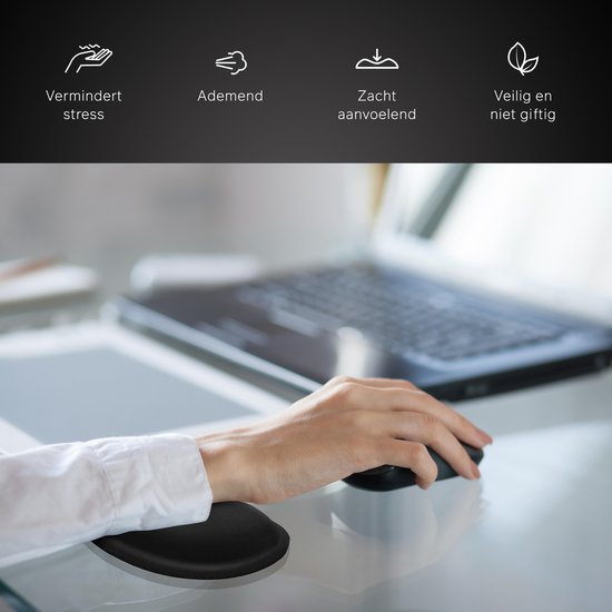 Bintoi® P100 - Support ergonomique pour poignet clavier et souris - Noir