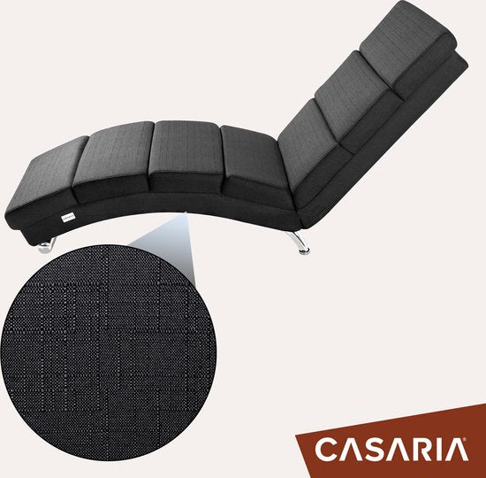 Casaria Recliner London - Chaise longue chromée - Anthracite