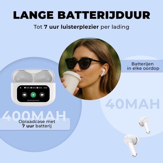 Écouteurs sans fil Denver Bluetooth - ANC (Active Noise Canceling) - Écouteurs - Écran tactile - TWD305