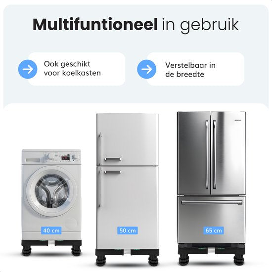 Rehausseur de lave-linge - Socle pour lave-linge - Placard - Convient pour Sèche-linge, Réfrigérateur, Lave-vaisselle et Congélateur - Pour Bosch, Samsung, Miele, AEG, LG, Haier - Ajustable