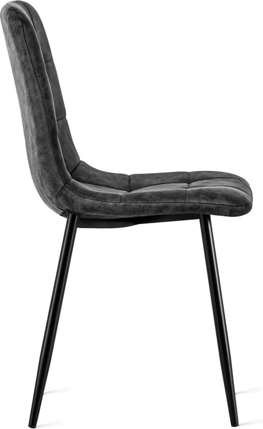 Refurna - Chaise de salle à manger Yerevan Microleather Anthracite