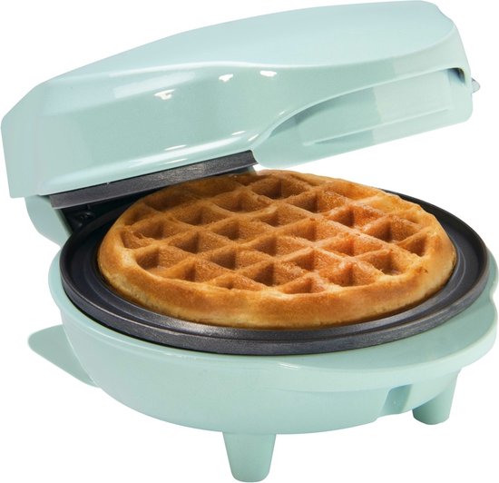 Bestron Gaufrier - AMW500M - 550W - Mini gaufre - Revêtement antiadhésif - Bleu - Garantie 5 ans