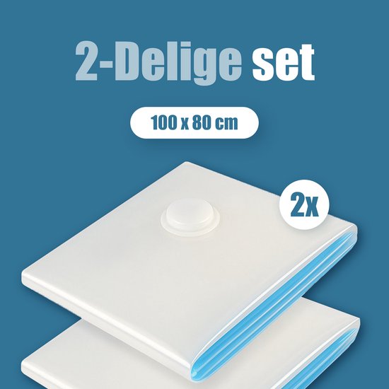 Travelly® Vacuum Bags & Travel Bags Set - Clothing Storage & Travel - Airtight - Reusable - Space-saving - Set of 2 - Transparent