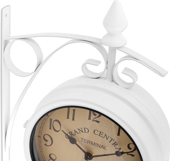 Horloge Retro - Deuba - Retrostyle - Station Clock/Clock - 29 x 9.5 x 32.5 cm -White