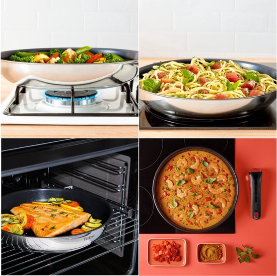 Tefal Ingenio Emotion - Batterie de casseroles - 20 pièces - Induction - Empilable - Poignée amovible - Gain de place