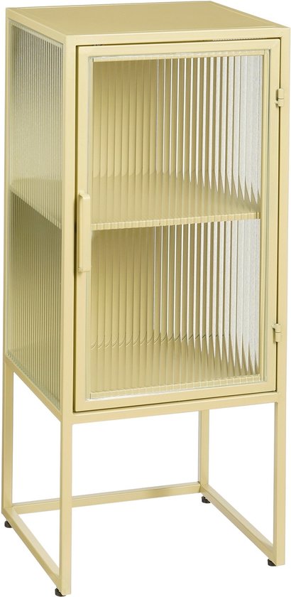 Mica Decorations Clifton Meuble de rangement avec portes - L38 x L35 x H90 cm - Métal - Beige