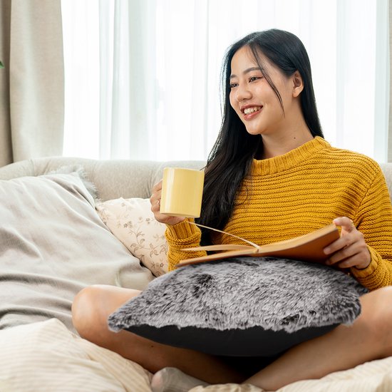 Auronic Heat Pillow - Teddy - 45x60 - Sans fil - Rechargeable - Oreiller électrique - Infrarouge - Gris