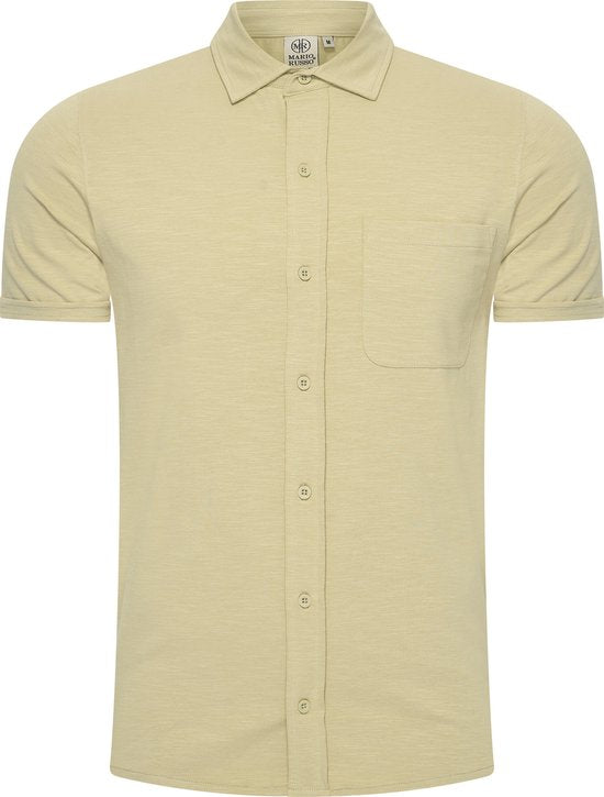 Mario Russo Chemise à manches courtes - Chemise hommes - Polo hommes - t shirt hommes - L - Vert olive clair