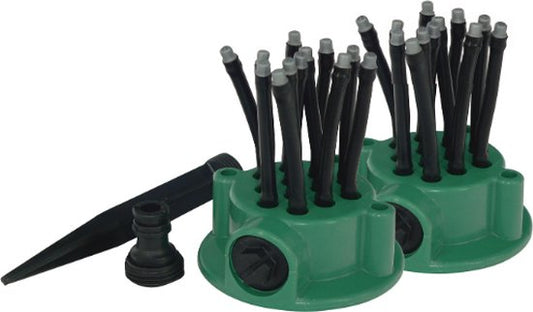 Kit d'arrosage Flexipoint de l'âne orange - Lot de 2 avec 24 buses flexibles - Irrigation efficace pour le jardin et l'herbe - Système d'arrosage