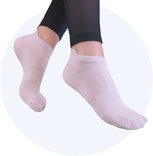 Hilvard Chaussettes de Yoga - Chaussettes de Pilates - Chaussettes de cheville - 3 Paires - Lilas - Chaussettes antidérapantes - Taille unique