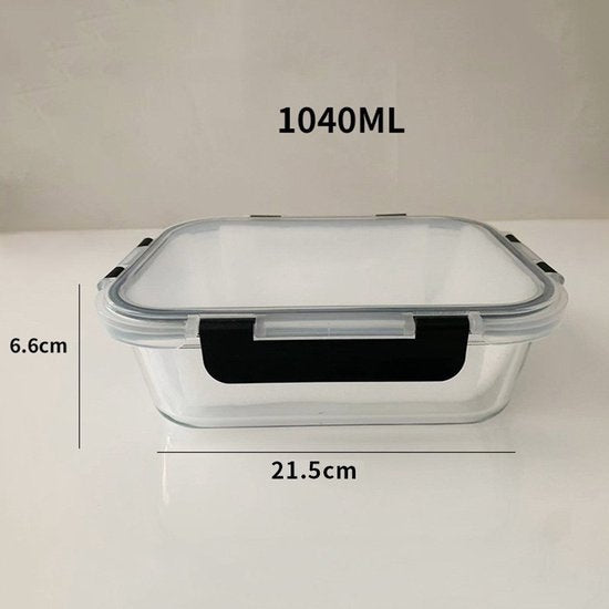 Ceruzo Meal Prep Trays - 5 pièces Plateaux fraîcheur - Verre borosilicaté - hermétique - 21,5 x 16 x H6,6 cm