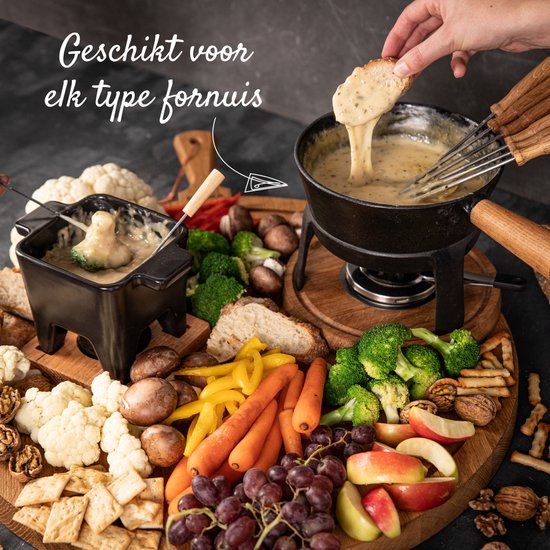 Boska Fondue Set Pro L - Set à fondue au fromage - Pour tout type de cuisinière - Fonte robuste et incassable - 1.8 litres