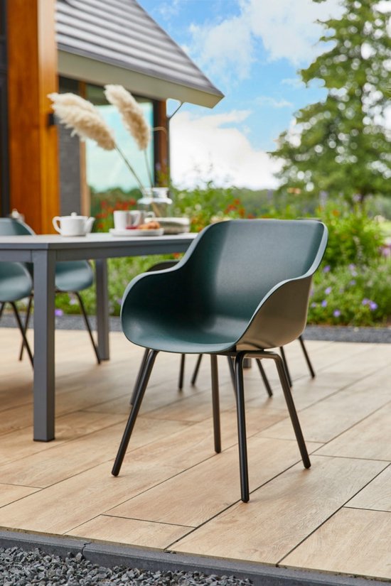 Hartman Sophie elegance garden chair - Dark green - set of 2 - black rondo base