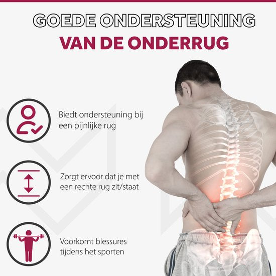 Orthèse lombaire Northwall - Correcteur de dos contre les douleurs lombaires - Soutien du dos - Noir - Taille M