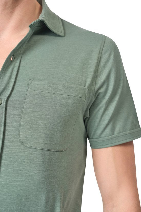 Mario Russo Chemise à manches courtes - Chemise homme - Polo homme - t shirt homme - 3XL - Beige