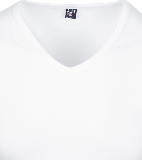 Alan Red Oklahoma T-shirt Stretch - Col en V - Blanc - Taille XXL - 93% coton