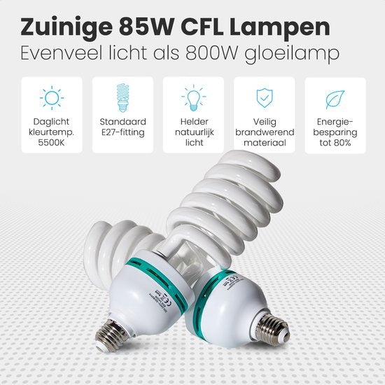 Auronic Softbox Studio Lamp - Set complet avec sac de transport - 50x70 cm - Noir