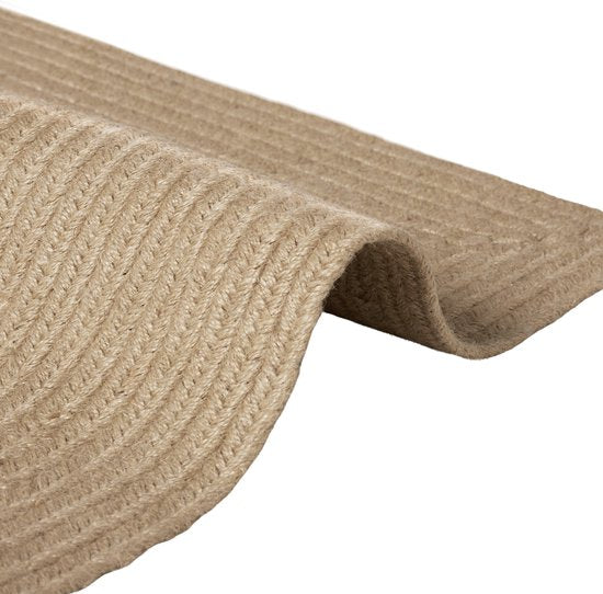 tectake® Tapis tressé - Style Boho - Tapis en jute pour l'intérieur et l'extérieur - Durable, facile d'entretien, indéformable et anti-allergique - Tapis vintage - Tailles div. - 200x290 cm