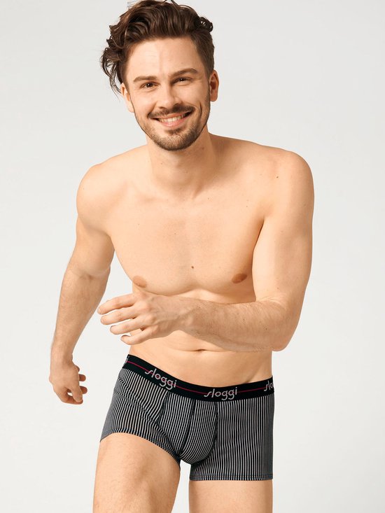 Slip homme Sloggi Start Hipster 2-pack - noir & noir/blanc rayé - taille 2XL