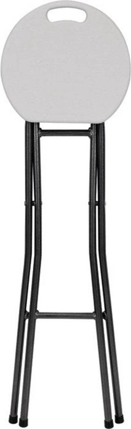 Perel Tabouret de bar, poignée, haut, pliable, résistant aux intempéries, maximum 150 kg, blanc