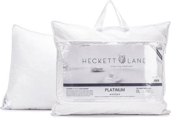 Oreiller Heckettlane - Oreiller en forme de boîte avec rembourrage synthétique - Oreiller antiallergique - 80x80 cm - Pour les dormeurs sur le dos, sur le côté et sur le ventre - 1 pièce