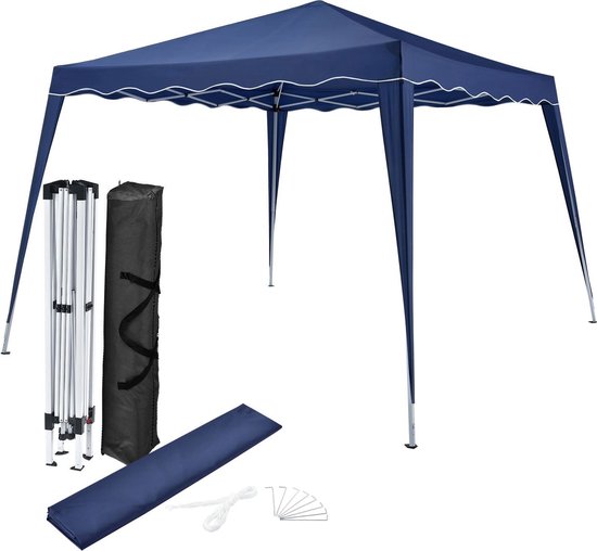 Vivara Party Tent - Pavillon - Facile à monter - Pliable - Imperméable - Avec sac de transport - 300 x 300 cm - Bleu