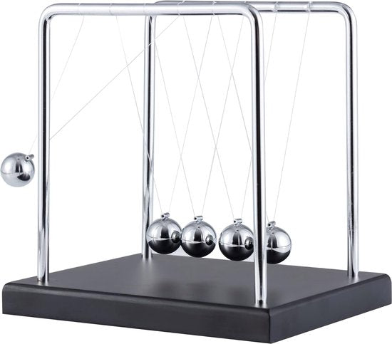 Newton cradle XL - Pendule de Newton de haute qualité - Balles - Bureau - Décoration - Physique - Accessoires - Bureau
