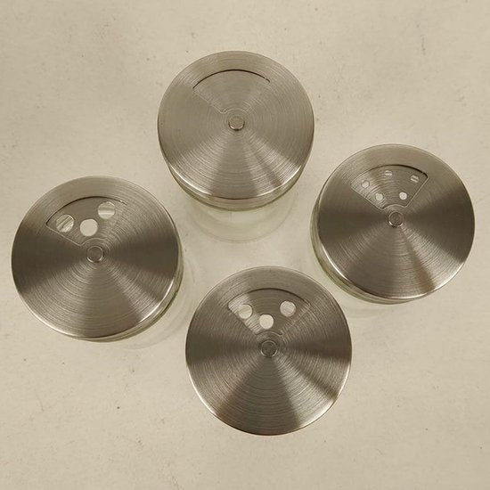 Porte-épices - 7 pièces - acier inoxydable et verre