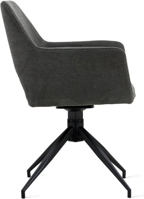 Multifurn - Chaise de salle à manger 'Tess' (velours, anthracite, lot de 2)