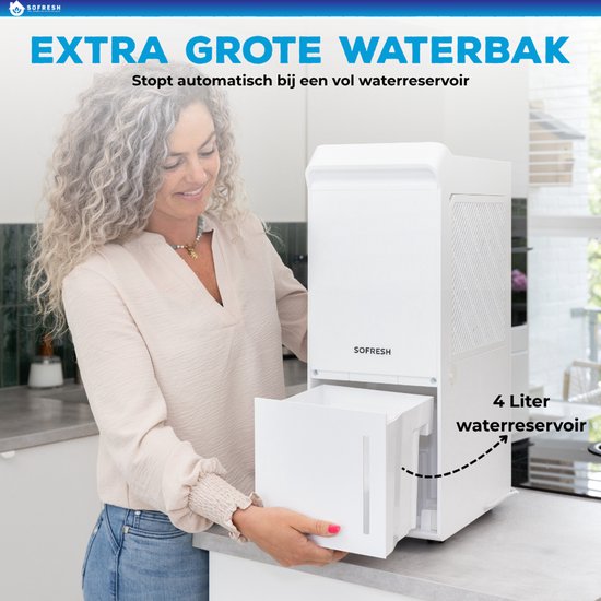 Sofresh déshumidificateur 25 litres par jour - Déshumidificateur et déshumidificateur pour cave, salle de bain, grenier et salon - Blanc