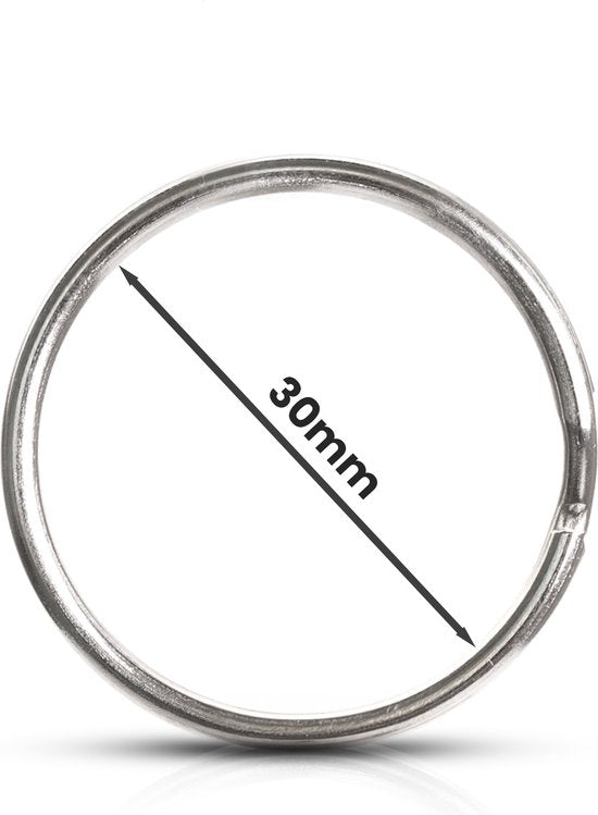 Porte-clés - 30 mm - Anneaux - Porte-clés - 50 pièces - Argent