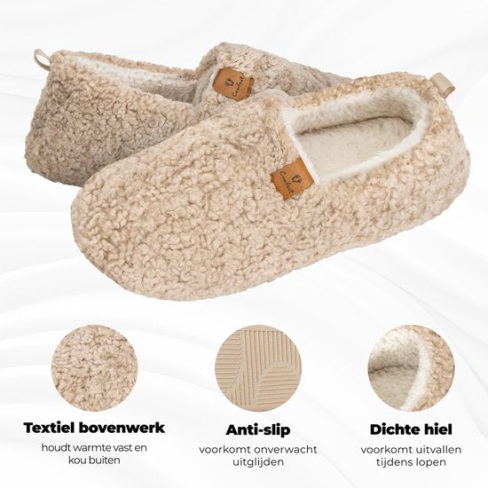 Chaussons Ladies - Chaussons - Taille 38/39 - Khaki - Antidérapant - Comfeet
