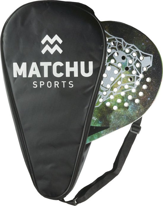 Matchu Sports - Padel Racket - Bear - Padel - Padelrackets - Rond - Carbon - Groen - Inclusief padel tas