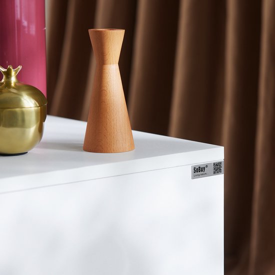 SoBuy 2-Piece Nightstand with 2 Drawers - Side Table - Sofa Side Table - Coffee Table - Bedroom Table - Bed Table with 2 Drawer for Living Room, Bedroom, Office, White, 40x40x47cm, FBT115-Wx2