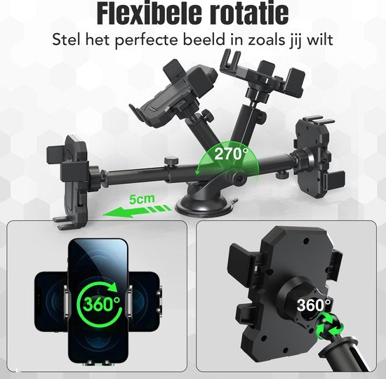 Supports de téléphone Support de téléphone de voiture avec ventouse Support GSM pour fenêtre ou tableau de bord - Noir