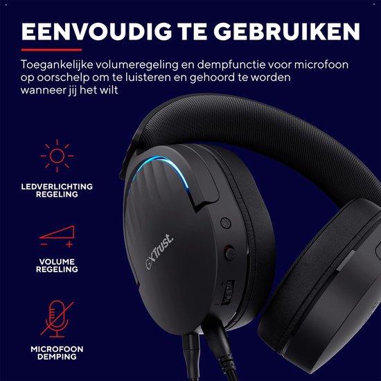 Trust GXT 490 Fayzo - Casque de jeu filaire - 7.1 Surround Sound - USB - Noir