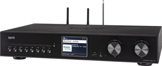 Imperial - Récepteur tout-en-un - 43 cm de large & avec Wifi et Bluetooth - équipé d'une radio Dab+, d'un lecteur CD et d'un amplificateur - pour une expérience HiFi complète - Métal noir