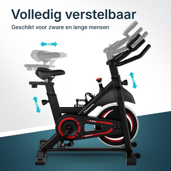 Flowsense Hometrainer Velair One - Vélo de fitness - Home Trainer avec résistance magnétique - Hometrainers Spinning Bike - 3KG Flywheel - Incl. Tablet Holder