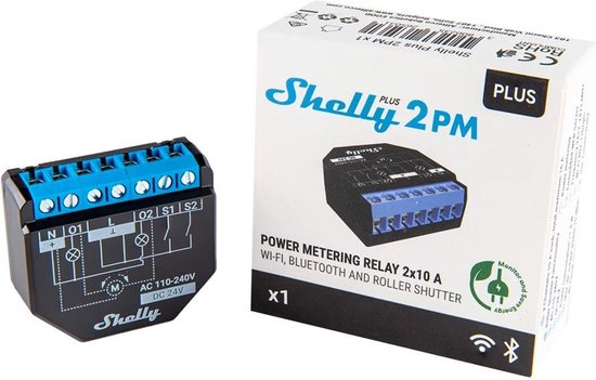 Shelly Shelly Plus 2PM Actionneur de mesure à commutation WiFi, Bluetooth